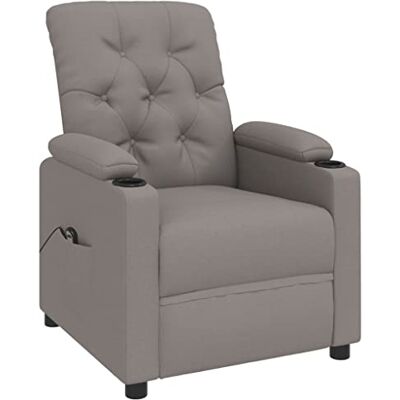 vidaXL Fauteuil Inclinable Électrique, Fauteuil de Relaxation avec Dossier et Repose-Pied, Fauteuil Releveur, Siège de Salle de Séjour Salon Intérieur, Moderne, Taupe Tissu - Publicité vidaXL Fauteuil Inclinable Électrique, Fauteuil de Relaxation avec Dossier et Repose-Pied, Fauteuil Releveur, Siège de Salle de Séjour Salon Intérieur, Moderne, Taupe Tissu - Publicité