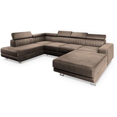 Masseno Canapé d'angle Siena L-S avec Fonction Couchage Forme en U, Classique, avec Coffre de Rangement, Ensemble canapé de Salon Beige - Publicité Masseno Canapé d'angle Siena L-S avec Fonction Couchage Forme en U, Classique, avec Coffre de Rangement, Ensemble canapé de Salon Beige - Publicité