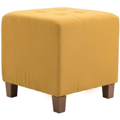 CLP Tabouret Bas Pharao Repose-Pieds Rembourré en Tissu I Tabouret Bas avec Coutures Décoratives I Pouf Carré avec Pieds en Bois, Couleur:Jaune - Publicité CLP Tabouret Bas Pharao Repose-Pieds Rembourré en Tissu I Tabouret Bas avec Coutures Décoratives I Pouf Carré avec Pieds en Bois, Couleur:Jaune - Publicité