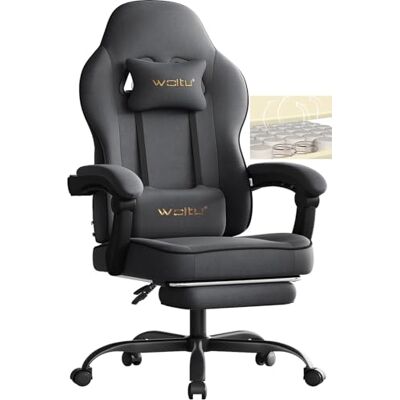 WOLTU Chaise Gaming, Fauteuil Gaming, avec Coussin à Ressorts Ensachés, Chaise Ergonomique, Charge 150kg, Appui-tête, Support Lombaire, Repose-Pieds, Tissu Technique, Gris, GS10gr - Publicité WOLTU Chaise Gaming, Fauteuil Gaming, avec Coussin à Ressorts Ensachés, Chaise Ergonomique, Charge 150kg, Appui-tête, Support Lombaire, Repose-Pieds, Tissu Technique, Gris, GS10gr - Publicité