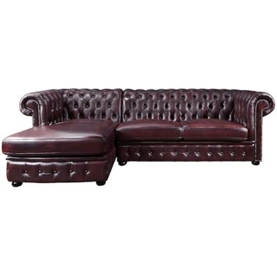 Canapé Chesterfield en Cuir Ligne Sofa Coin Gauche - Canapé - Publicité Canapé Chesterfield en Cuir Ligne Sofa Coin Gauche - Canapé - Publicité
