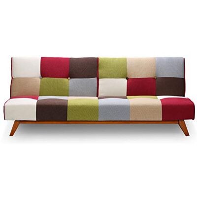 Menzzo Canapé Convertible 3 Places Scandinave Multicolore Canapé Clic-Clac avec Revêtement en Tissu et Pieds en Bois Style Moderne & Confortable - Publicité Menzzo Canapé Convertible 3 Places Scandinave Multicolore Canapé Clic-Clac avec Revêtement en Tissu et Pieds en Bois Style Moderne & Confortable - Publicité