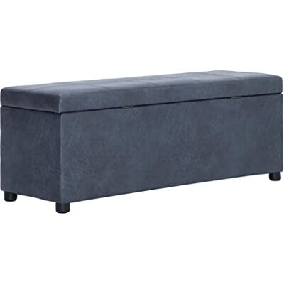 vidaXL Banc avec Compartiment de Rangement Tabouret Siège Banquette Pouf Bout de Canapé Chambre à Coucher Salon Intérieure Maison Gris Similicuir Daim - Publicité vidaXL Banc avec Compartiment de Rangement Tabouret Siège Banquette Pouf Bout de Canapé Chambre à Coucher Salon Intérieure Maison Gris Similicuir Daim - Publicité