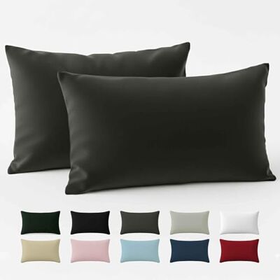 Dreamzie Taie Oreiller 40x60 Coton Renforcé (Set de 2) Anthracite Tissage serré de 57 Fils/cm² Taie Oreiller 40 x 60 cm- Certifié Oeko Tex - Publicité Dreamzie Taie Oreiller 40x60 Coton Renforcé (Set de 2) Anthracite Tissage serré de 57 Fils/cm² Taie Oreiller 40 x 60 cm- Certifié Oeko Tex - Publicité