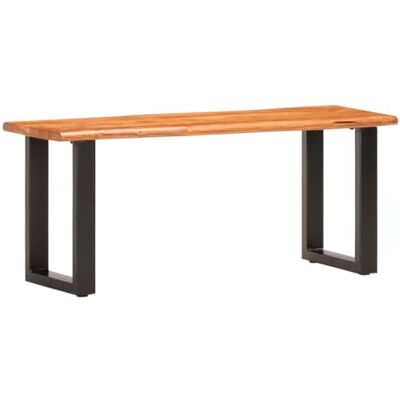 vidaXL Banc au Bord Naturel du Bois Banc de Salon Entrée Couloir Salle de Séjour Maison Intérieur 110 cm Acier Bois d'Acacia Solide - Publicité vidaXL Banc au Bord Naturel du Bois Banc de Salon Entrée Couloir Salle de Séjour Maison Intérieur 110 cm Acier Bois d'Acacia Solide - Publicité