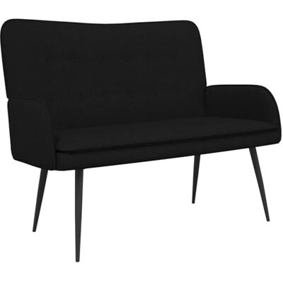 vidaXL Sofa 2 places Noir 115 x 61 x 87 cm Tissu, Canapé 2 places moderne, avec accoudoirs, compact et tendance, parfait pour se détendre dans le salon - Publicité vidaXL Sofa 2 places Noir 115 x 61 x 87 cm Tissu, Canapé 2 places moderne, avec accoudoirs, compact et tendance, parfait pour se détendre dans le salon - Publicité