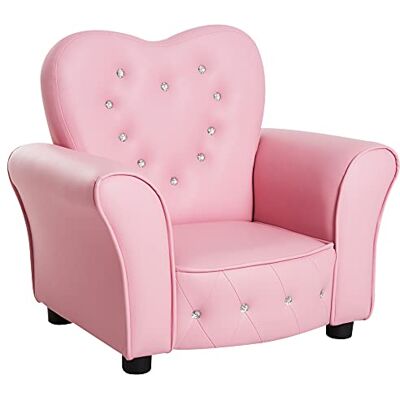 HOMCOM Fauteuil pour enfant rembourré, fauteuil pour chambre d'enfant avec revêtement en PVC et structure en bois, 59 x 41,5 x 49 cm, rose - Publicité HOMCOM Fauteuil pour enfant rembourré, fauteuil pour chambre d'enfant avec revêtement en PVC et structure en bois, 59 x 41,5 x 49 cm, rose - Publicité