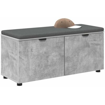 vidaXL Banc d'entrée avec Coussin Gris Béton 100 x 38 x 46 cm, Banc d'entrée Moderne, Assise Confortable, Design rectangulaire, Rangement Pratique, Coussin - Publicité vidaXL Banc d'entrée avec Coussin Gris Béton 100 x 38 x 46 cm, Banc d'entrée Moderne, Assise Confortable, Design rectangulaire, Rangement Pratique, Coussin - Publicité