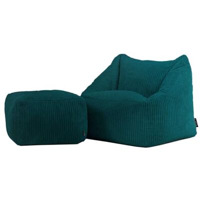 Icon Natalia Pouf Enfant avec Tabouret, Velours Côtelé, Pouf Poire avec Remplissage, Chaise Enfant, Fauteuil Chambre, Meuble Chambre, Meuble Salon, Bleu Canard - Publicité Icon Natalia Pouf Enfant avec Tabouret, Velours Côtelé, Pouf Poire avec Remplissage, Chaise Enfant, Fauteuil Chambre, Meuble Chambre, Meuble Salon, Bleu Canard - Publicité