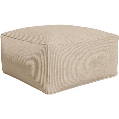 Unique Pouf en Velours côtelé Beige NOUMARA - Publicité Unique Pouf en Velours côtelé Beige NOUMARA - Publicité