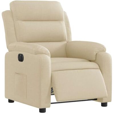 vidaXL Fauteuil Inclinable Électrique, Chaise de Relaxation avec Dossier, Siège avec Accoudoirs, Fauteuil TV de Salle de Séjour, Crème Tissu - Publicité vidaXL Fauteuil Inclinable Électrique, Chaise de Relaxation avec Dossier, Siège avec Accoudoirs, Fauteuil TV de Salle de Séjour, Crème Tissu - Publicité