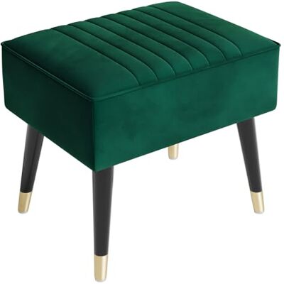 Vesgantti Repose-Pieds Salon en Velours Tabouret Pouf Ottoman avec Pieds en Métal pour Salon Chambre Salle de Séjour 52 x 40 x 47 cm (Vert) - Publicité Vesgantti Repose-Pieds Salon en Velours Tabouret Pouf Ottoman avec Pieds en Métal pour Salon Chambre Salle de Séjour 52 x 40 x 47 cm (Vert) - Publicité