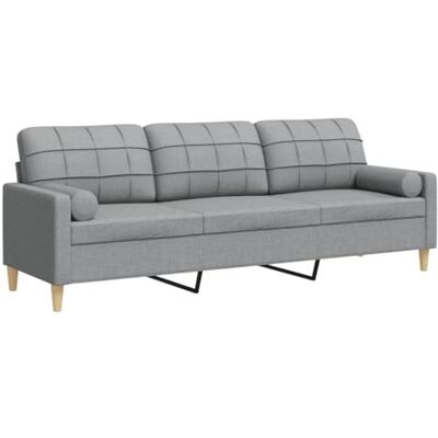 vidaXL Canapé 3 Places avec oreillers Gris Clair 210 cm Tissu, canapé, canapé de Salon, canapé 3 Places en Tissu, canapé rembourré, canapé en Tissu - Publicité vidaXL Canapé 3 Places avec oreillers Gris Clair 210 cm Tissu, canapé, canapé de Salon, canapé 3 Places en Tissu, canapé rembourré, canapé en Tissu - Publicité