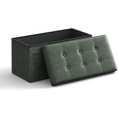 SONGMICS Banc, Pouf Pliable, 38 x 76 x 38 cm, Bout de Lit, Repose-Pieds, Coffre de Rangement, Charge jusqu'à 300 kg, pour Salon, Chambre, Entrée, Vert Forêt LSF40C01, 76x38x38cm - Publicité SONGMICS Banc, Pouf Pliable, 38 x 76 x 38 cm, Bout de Lit, Repose-Pieds, Coffre de Rangement, Charge jusqu'à 300 kg, pour Salon, Chambre, Entrée, Vert Forêt LSF40C01, 76x38x38cm - Publicité