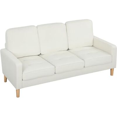 HOMCOM Canapé 3 Places en Velours, Design Moderne, avec Coussins épais et Assise capitonnée, canapé pour Salon Chambre Bureau, Pieds en Bois d'hévéa, crème - Publicité HOMCOM Canapé 3 Places en Velours, Design Moderne, avec Coussins épais et Assise capitonnée, canapé pour Salon Chambre Bureau, Pieds en Bois d'hévéa, crème - Publicité