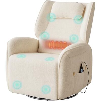 WOLTU Fauteuil de Massage Électrique, Chauffage Inclinable, Pivotant, Beige Fauteuil TV Relax en Chenille, Berçant, avec Repose-pied, Poches Latérales et Port USB pour Salon, Chambre, Charge 150kg - Publicité WOLTU Fauteuil de Massage Électrique, Chauffage Inclinable, Pivotant, Beige Fauteuil TV Relax en Chenille, Berçant, avec Repose-pied, Poches Latérales et Port USB pour Salon, Chambre, Charge 150kg - Publicité