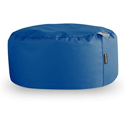 Happers Pouf Rond Similicuir Intérieur Bleu - Publicité Happers Pouf Rond Similicuir Intérieur Bleu - Publicité