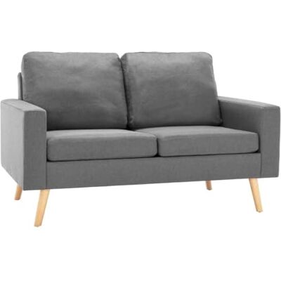 vidaXL Canapé à 2 Places Meuble de Salle de Séjour Sofa de Salon Canapé de Salle de Séjour Meuble de Salon Maison Intérieur Gris Clair Tissu - Publicité vidaXL Canapé à 2 Places Meuble de Salle de Séjour Sofa de Salon Canapé de Salle de Séjour Meuble de Salon Maison Intérieur Gris Clair Tissu - Publicité