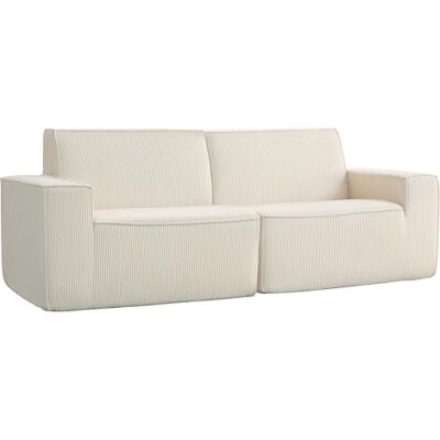 HOMCOM Canapé 3 Places en Velours côtelé 230 cm, canapé Moderne avec Assise et accoudoirs rembourrées, entièrement compressé Pas de Montage nécessaire, pour Salon, Chambre, Bureau, Beige - Publicité HOMCOM Canapé 3 Places en Velours côtelé 230 cm, canapé Moderne avec Assise et accoudoirs rembourrées, entièrement compressé Pas de Montage nécessaire, pour Salon, Chambre, Bureau, Beige - Publicité