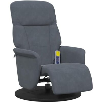 vidaXL Fauteuil Inclinable de Massage Repose-Pied, Siège avec Accoudoirs, Chaise de Relaxation avec Dossier Salon, Moderne, Gris Foncé Velours - Publicité vidaXL Fauteuil Inclinable de Massage Repose-Pied, Siège avec Accoudoirs, Chaise de Relaxation avec Dossier Salon, Moderne, Gris Foncé Velours - Publicité