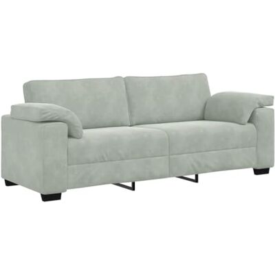 vidaXL Canapé à 3 Places Gris Clair 220x77x82 cm Velours, canapé, canapé Trois Places, canapé 3 Places en Velours, Divan, canapé en Velours - Publicité vidaXL Canapé à 3 Places Gris Clair 220x77x82 cm Velours, canapé, canapé Trois Places, canapé 3 Places en Velours, Divan, canapé en Velours - Publicité