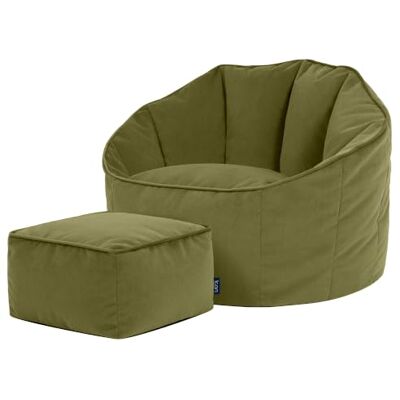 Icon Sirena Fauteuil Pouf Velours et Tabouret avec Remplissage, Vert Fabriqué en Europe, Pouf Adulte, Pouf Poire, Tissu en Velours Doux, Fauteuil Salon Confortable pour Salon et Chambre - Publicité Icon Sirena Fauteuil Pouf Velours et Tabouret avec Remplissage, Vert Fabriqué en Europe, Pouf Adulte, Pouf Poire, Tissu en Velours Doux, Fauteuil Salon Confortable pour Salon et Chambre - Publicité