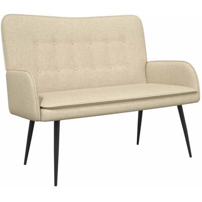 vidaXL Sofa 2 places Crème 115 x 61 x 87 cm Tissu, Canapé 2 places moderne, avec accoudoirs, compact et tendance, parfait pour se détendre dans le salon - Publicité vidaXL Sofa 2 places Crème 115 x 61 x 87 cm Tissu, Canapé 2 places moderne, avec accoudoirs, compact et tendance, parfait pour se détendre dans le salon - Publicité