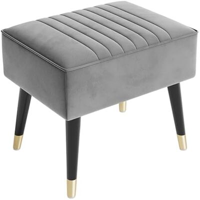 Vesgantti Repose-Pieds Salon en Velours Tabouret Pouf Ottoman avec Pieds en Métal pour Salon Chambre Salle de Séjour 52 x 40 x 47 cm (Gris) - Publicité Vesgantti Repose-Pieds Salon en Velours Tabouret Pouf Ottoman avec Pieds en Métal pour Salon Chambre Salle de Séjour 52 x 40 x 47 cm (Gris) - Publicité