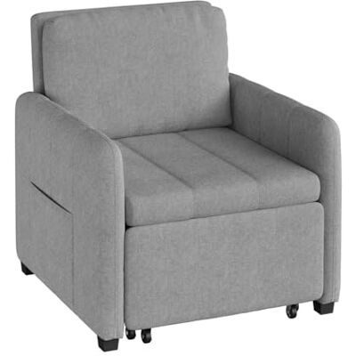 WOLTU Canapé Lit 3-en-1, Fauteuil Convertible avec Dossier Inclinable en 5 Positions, Canapé Pliable pour Les Petits Espaces, Tissu Éponge Respirant, Gris Clair - Publicité WOLTU Canapé Lit 3-en-1, Fauteuil Convertible avec Dossier Inclinable en 5 Positions, Canapé Pliable pour Les Petits Espaces, Tissu Éponge Respirant, Gris Clair - Publicité