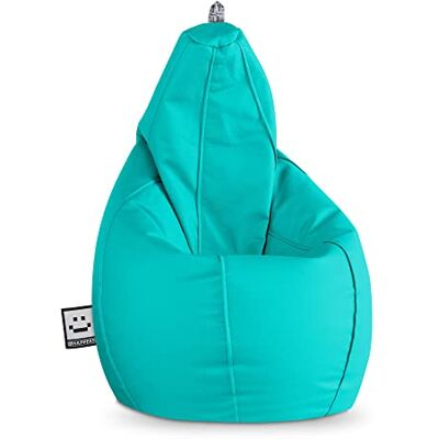 Happers Pouf Poire Simili Cuir Intérieur Turquoise XL - Publicité Happers Pouf Poire Simili Cuir Intérieur Turquoise XL - Publicité