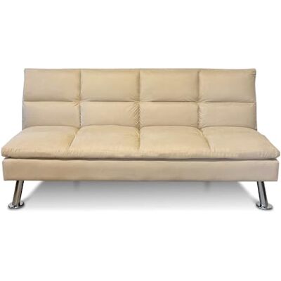 Designetsamaison Banquette Clic Clac 3 Places Beige Vanan - Publicité Designetsamaison Banquette Clic Clac 3 Places Beige Vanan - Publicité