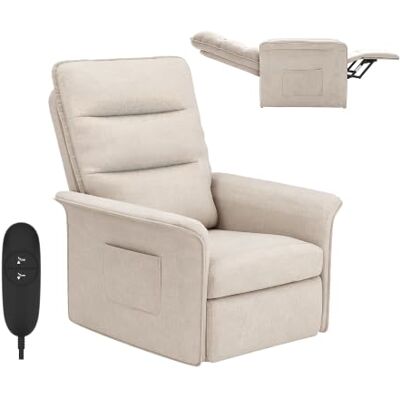 FLEXISPOT Fauteuil de Relaxation, Fauteuil Inclinable avec Dossier Réglable 105°-155°, Fauteuil TV Électrique pour Chambre, Salon et Home cinéma, Blanc crème - Publicité FLEXISPOT Fauteuil de Relaxation, Fauteuil Inclinable avec Dossier Réglable 105°-155°, Fauteuil TV Électrique pour Chambre, Salon et Home cinéma, Blanc crème - Publicité