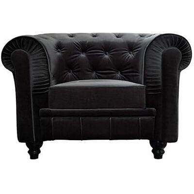 Menzzo A605V1 Contemporain Fauteuil pour Canapé Bois/Velours Noir 80 x 110 x 72 cm - Publicité Menzzo A605V1 Contemporain Fauteuil pour Canapé Bois/Velours Noir 80 x 110 x 72 cm - Publicité