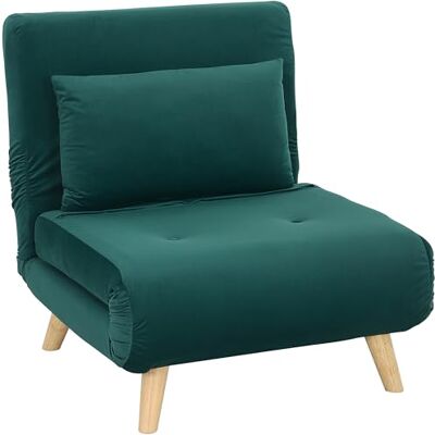 HOMCOM Canapé-lit 3 en 1 pliable Dossier réglable Coussin d'assise Aspect lin Fauteuil de relaxation Salon et chambre à coucher 72 x 78 x 79 cm Vert foncé - Publicité HOMCOM Canapé-lit 3 en 1 pliable Dossier réglable Coussin d'assise Aspect lin Fauteuil de relaxation Salon et chambre à coucher 72 x 78 x 79 cm Vert foncé - Publicité