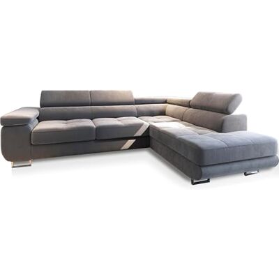 Masseno Canapé d'angle Selva R-S avec Fonction Couchage Forme en L, Glamour, avec Coffre de Rangement, Ensemble canapé de Salon Gris Clair - Publicité Masseno Canapé d'angle Selva R-S avec Fonction Couchage Forme en L, Glamour, avec Coffre de Rangement, Ensemble canapé de Salon Gris Clair - Publicité
