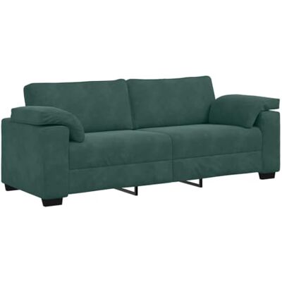 vidaXL Canapé modulable 3 places en velours vert foncé 220 x 77 x 82 cm - Publicité vidaXL Canapé modulable 3 places en velours vert foncé 220 x 77 x 82 cm - Publicité
