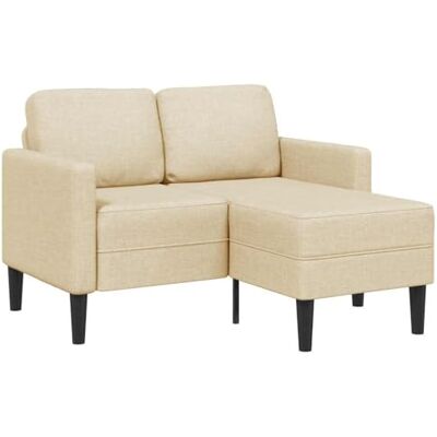 vidaXL Canapé 2 places en L avec méridienne, tissu crème, 125 cm, canapé 2 places - Publicité vidaXL Canapé 2 places en L avec méridienne, tissu crème, 125 cm, canapé 2 places - Publicité