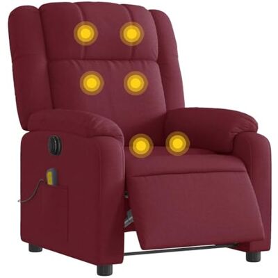 vidaXL Fauteuil de Massage Inclinable Électrique, Chaise de Relaxation avec Dossier et Repose-Pied Réglables, Siège de Salon Salle de Séjour, Moderne, Rouge Bordeaux Tissu - Publicité vidaXL Fauteuil de Massage Inclinable Électrique, Chaise de Relaxation avec Dossier et Repose-Pied Réglables, Siège de Salon Salle de Séjour, Moderne, Rouge Bordeaux Tissu - Publicité