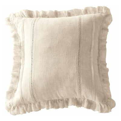 Loberon Luritte Housse de Coussin Pur Lin Élégante Broderie ajourée, crème - Publicité Loberon Luritte Housse de Coussin Pur Lin Élégante Broderie ajourée, crème - Publicité