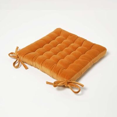 HOMESCAPES Galette de Chaise en Velours, Coussin de Chaise Orange, Dessus de Chaise 40x40x5 cm - Publicité HOMESCAPES Galette de Chaise en Velours, Coussin de Chaise Orange, Dessus de Chaise 40x40x5 cm - Publicité