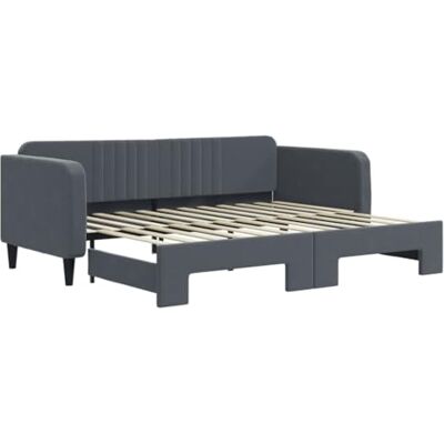 vidaXL Lit de Jour Avec Gigogne, Canapé-lit d'Invité, Meuble de Chambre à Coucher, Salle de Séjour, Moderne, Gris Foncé 90x200 cm Velours - Publicité vidaXL Lit de Jour Avec Gigogne, Canapé-lit d'Invité, Meuble de Chambre à Coucher, Salle de Séjour, Moderne, Gris Foncé 90x200 cm Velours - Publicité