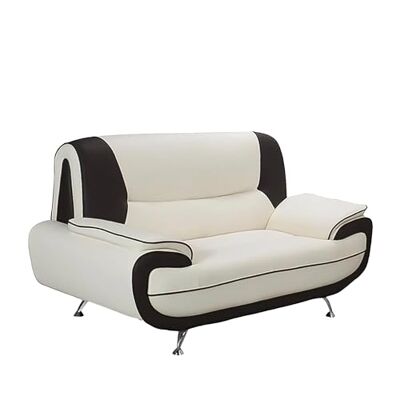 Mobilier-Deco MUZA Canapé Design 2 Places en Simili Cuir Blanc et Noir - Publicité Mobilier-Deco MUZA Canapé Design 2 Places en Simili Cuir Blanc et Noir - Publicité