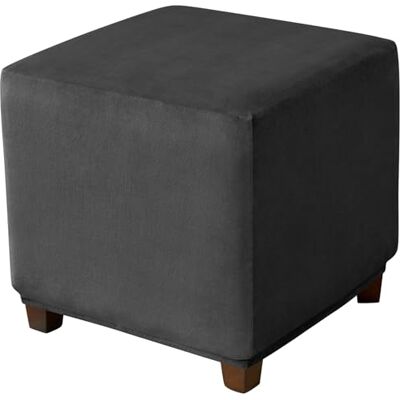 CLGTY Housse Carré Extensible Velours Ottoman Pouf Antidérapant Lavable Housse De Protection Élastique Noir Small - Publicité CLGTY Housse Carré Extensible Velours Ottoman Pouf Antidérapant Lavable Housse De Protection Élastique Noir Small - Publicité