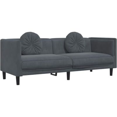 vidaXL Canapé avec Coussins 3 Places, Siège avec Accoudoirs et Dossier, Fauteuil avec Pieds Salle de Séjour, Moderne, Gris Foncé Velours - Publicité vidaXL Canapé avec Coussins 3 Places, Siège avec Accoudoirs et Dossier, Fauteuil avec Pieds Salle de Séjour, Moderne, Gris Foncé Velours - Publicité