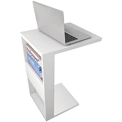 Table d'appoint blanche Caemmum - Multifonctionnelle, Facile à assembler - Mobilier - Publicité Table d'appoint blanche Caemmum - Multifonctionnelle, Facile à assembler - Mobilier - Publicité