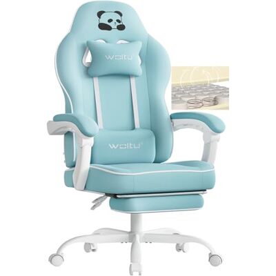 WOLTU Chaise Gaming, Fauteuil Gaming, avec Coussin à Ressorts Ensachés, Chaise Ergonomique, Charge 150kg, Appui-tête, Support Lombaire, Repose-Pieds, Tissu Maille, Bleu Clair - Publicité WOLTU Chaise Gaming, Fauteuil Gaming, avec Coussin à Ressorts Ensachés, Chaise Ergonomique, Charge 150kg, Appui-tête, Support Lombaire, Repose-Pieds, Tissu Maille, Bleu Clair - Publicité