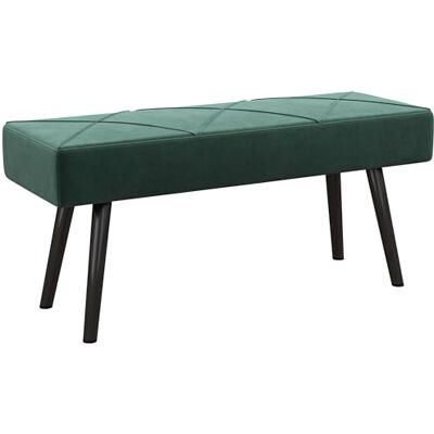 HOMCOM Banc rembourré en velours Pour lit en X Pieds en acier Pour chambre à coucher, salon, couloir 100 x 36 x 45 cm Vert - Publicité HOMCOM Banc rembourré en velours Pour lit en X Pieds en acier Pour chambre à coucher, salon, couloir 100 x 36 x 45 cm Vert - Publicité
