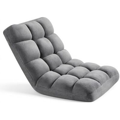 VEVOR Fauteuil de Sol Pliable, Dossier Réglable à 14 Positions, Chaise de Sol en Polaire Corail avec Structure en Métal et Mousse Recyclée, Canapé de Relaxation pour Lecture, Détente, Méditation, Gris - Publicité VEVOR Fauteuil de Sol Pliable, Dossier Réglable à 14 Positions, Chaise de Sol en Polaire Corail avec Structure en Métal et Mousse Recyclée, Canapé de Relaxation pour Lecture, Détente, Méditation, Gris - Publicité