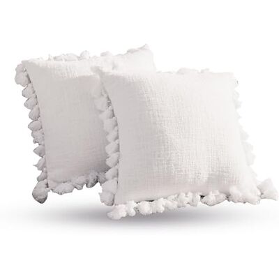 Loberon Peniel Lot de 2 Housses de Coussins Tissu Naturel en Coton Très Beau Relief et Toucher Doux, crème - Publicité Loberon Peniel Lot de 2 Housses de Coussins Tissu Naturel en Coton Très Beau Relief et Toucher Doux, crème - Publicité