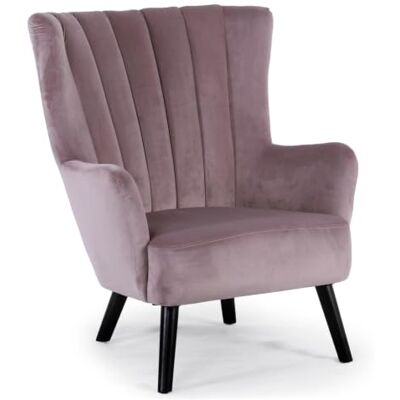Menzzo Fauteuil Scandinave Vidal – Velours Rose Chic et Confortable, Dossier Haut Matelassé, Design Moderne & Rétro - Publicité Menzzo Fauteuil Scandinave Vidal – Velours Rose Chic et Confortable, Dossier Haut Matelassé, Design Moderne & Rétro - Publicité